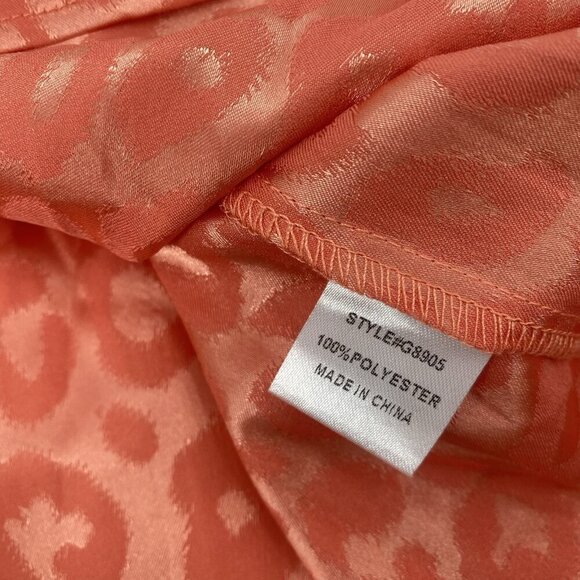 JODIFL Size M Pink One Shoulder Bow Tie Satin Blouse Animal Print NWT - Picture 10 of 12